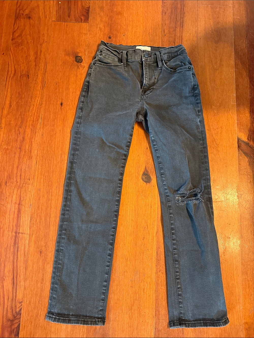 Frame Denim Women’s Washed Black Straight-Leg Jeans
